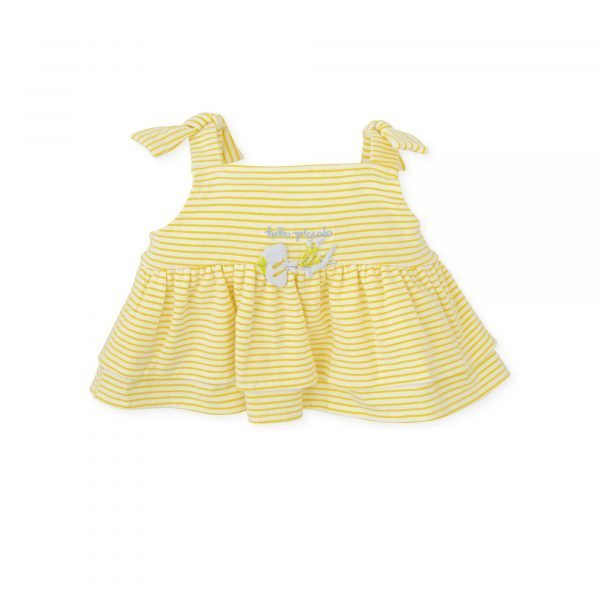 Top de niña de tirantes y estampado de rayas