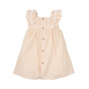 Vestido de niña con estampado de rayas y bolsillos